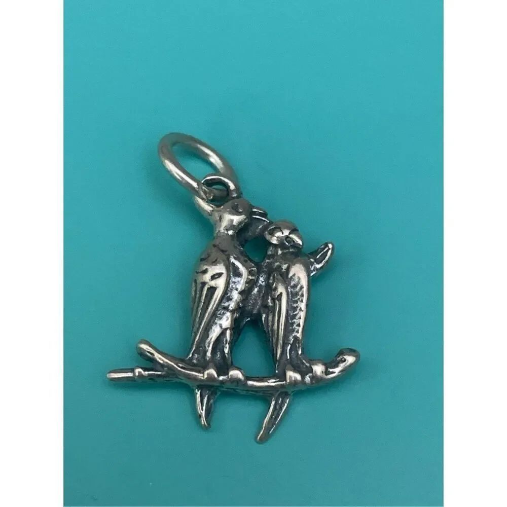 Love Birds Sterling Silver Jewelry Charm #birds #love